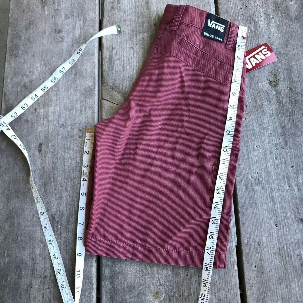 Vans Boys Shorts Size 10 Sliver Vintage‎ Red Striped NEW